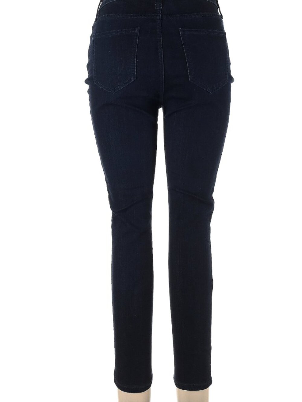 NINE WEST - Cotton blend dark wash high waisted open button fly blue jeans - Picture 5 of 9